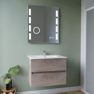 Meuble vasque tout inox ROSINOX 70 cm + miroir Excellence