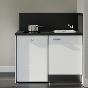 Kitchenette K08L-PT - 120 cm avec plan de travail et évier - emplacement frigo