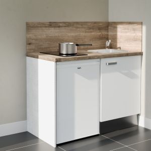 Kitchenette K08L-PT - 120 cm avec plan de travail et évier - emplacement frigo