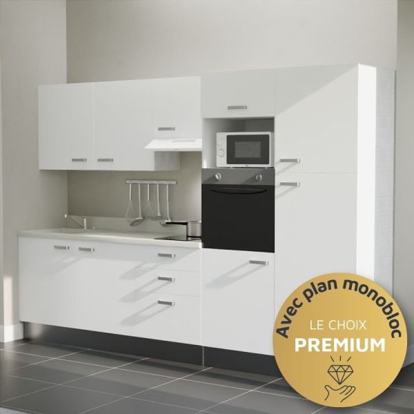 Kitchenette K46L - 300 cm - Premium avec plan monobloc