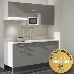 Kitchenette K30L - 180 cm - emplacements micro-ondes et hotte