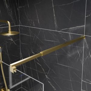 Paroi de douche fixe dorée 90 cmx 200 cm GOLDY - Verre 8 mm