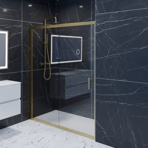 Paroi de douche coulissante 160 cm cadre doré GOLDY