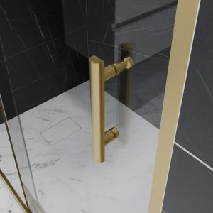 Paroi de douche coulissante 160 cm cadre doré GOLDY