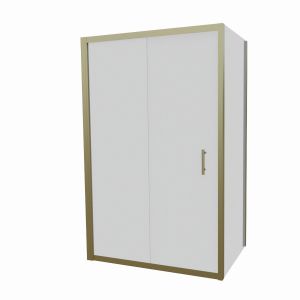 Paroi de douche d'angle porte coulissante + retour fixe GOLDY 120 cm x 80 cm