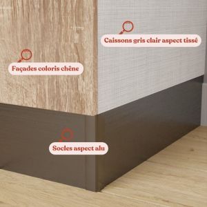 Kitchenette K30L 180 cm - détail façades bois