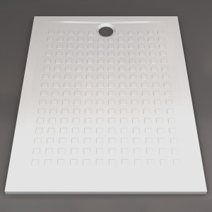 Receveur douche carré RESITEC ROCK extraplat, résine grise texturée, 80x80  - 90x90 cm