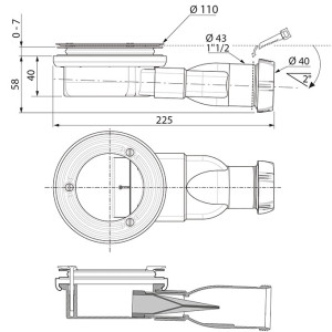 Bonde de douche extra-plate pour CELEST - Ø 90mm