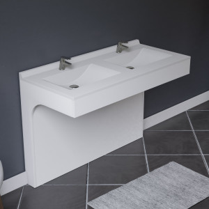 Meuble double vasque PMR EPURE 120 cm - coloris blanc brillant