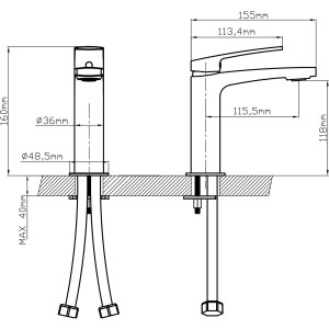 Mitigeur lavabo chromé KELLY