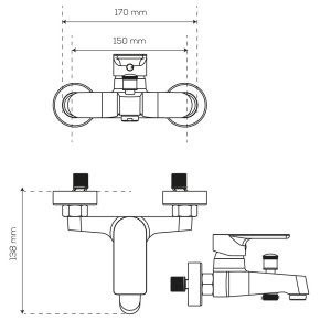 Mitigeur bain/douche KELLY 