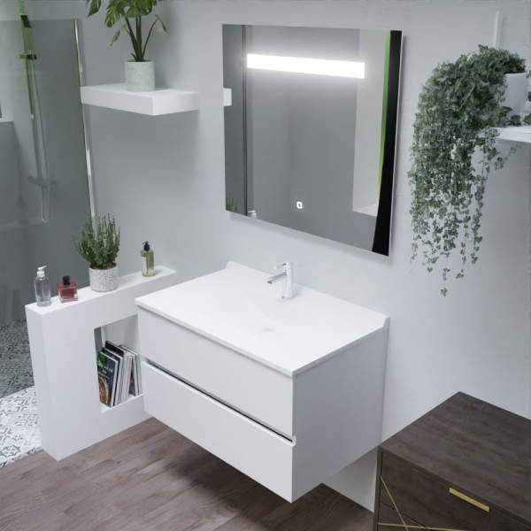 Miroir salle de bain LED ELEGANCE 90 cm x 80 cm - avec