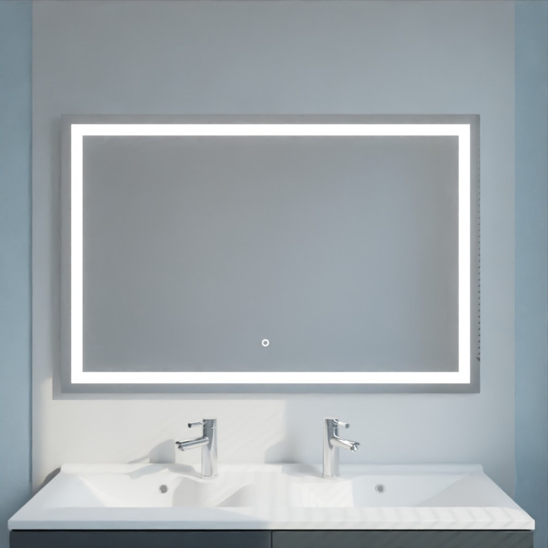 Miroir avec éclairage intégré pour la salle de bain