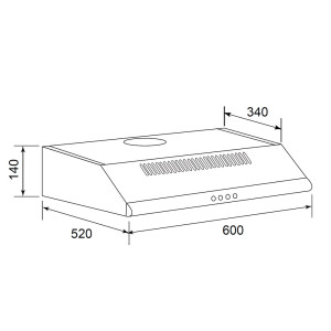 Hotte casquette GLEM 60cm Inox avec visière