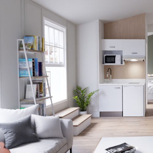 Kitchenette pour studio coloris blanc