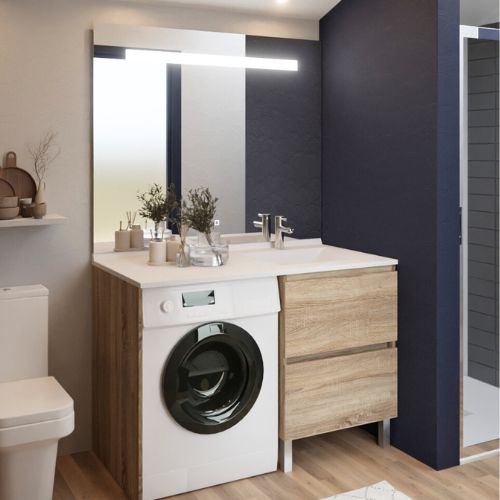 Meuble de salle de bain avec emplacement pour lave-linge